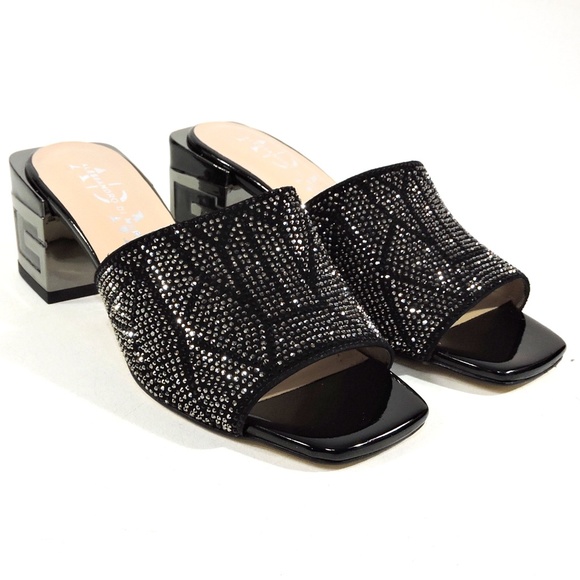 ALESSANDRO DI MARIA 🇮🇹 WOMEN'S BLACK SUEDE FASHION MULES - Picture 2 of 8